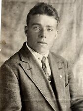 1930s Very Handsome Guy  Early Soviets Antique B&W Photo Portrait picture