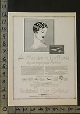 1926 WEST ELECTRIC BOBBED HAIR CURLER COIFFURE ART DECO FLAPPER BEAUTY AD 25155* picture