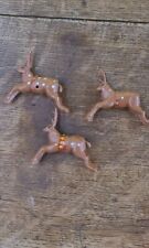 Set Of 3 Vintage Mini Plastic Reindeer 2