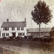 Antique 1860s Homestead Home Milford New Hampshire Stereoview Photo Card V1836 picture