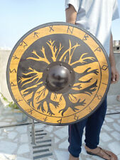 Antique Viking Wooden Round Tree Desginer Look Viking Shield Handmade Decorative picture