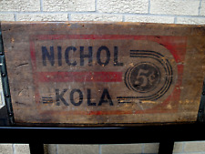 RARE 1930'S NICHOL KOLA Wooden Crate, Acme Box Co, Suspension Bridge Bottling Co picture