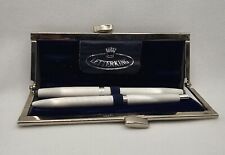 Vintage Germany Luxury Letterking Matte Silver Plated Fountain Pen Ballpoint Pen picture