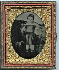 Little Girl, Backdrop, Antique Vintage Ambrotype Photo picture