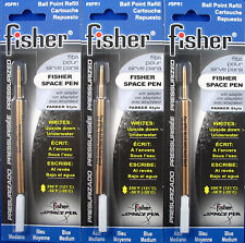3 PACK Fisher Space Pen Ballpoint Pressurized Refills Medium Point - BLUE picture
