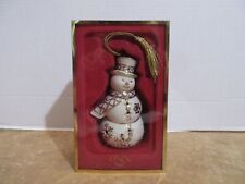 Lenox - 2004 Florentine & Pearl  Gold & Ivory Snowman Ornament #6339626 W/Box picture
