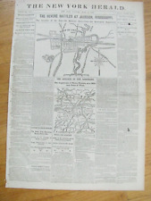 JACKSON MISSISSIPPI CIVIL WAR BATTLE MAP NEWS 1863 picture