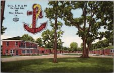 c1950s NEW ORLEANS Louisiana Postcard ANCHOR MOTOR PARK Route 6 Roadside Linen picture