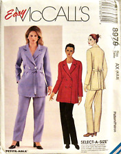 MCCALL PATTERN  8979 EASY LOOSE FIT SHIRT JACKET & PULL ON PANTS SIZE 4-8 1990'S picture