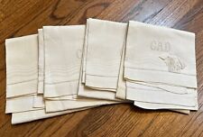 SET OF 4: Extra LG Damask Hand Towels ca. 1920-40 monogrammed CAD - LOVELY picture