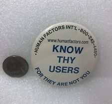 Human Factors International Know Thy Users Advertising Pin picture