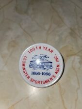 Leominster MA 100th Year 1886-1996 Pin/button Made By Sportsman Plastics  picture