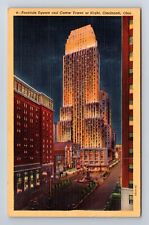 Cincinnati OH-Ohio, Fountain Square And Carew Tower, Antique, Vintage Postcard picture