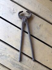 VINTAGE Heller Bros. Co. 14” Farrier's Pinchers/End Nippers USA Blacksmith Tongs picture