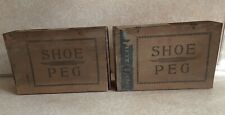 Set of two Vintage Shoe Peg Wooden Cigar Boxes picture