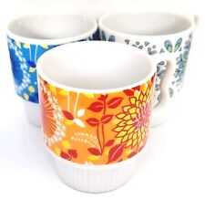 Vintage 1970's Stackable Ceramic Floral Mugs/ Retro picture