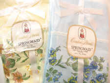 NEW Vintage Blue OR yellow Floral Springmaid Two Pillowcases Combed Percale Set picture