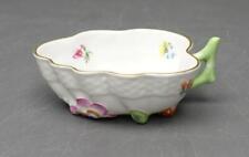 Herend Hungary Hand Painted floral Porcelain Trinket Candy leaf-shaped Dish picture