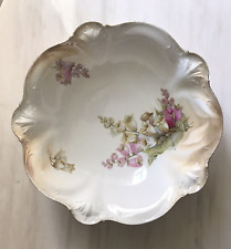 Antique R.S. Prussia Porcelain Decorative Fruit Serving Bowl Pink Gold Gilt picture