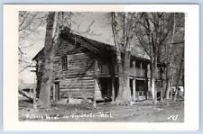 RPPC ROBBERS ROOST ON VIGILANTE TRAIL MONTANA LOG CABIN HOUSE POSTCARD picture