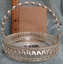 VINTAGE RAIMOND SILVER PLATE AND CRYSTAL BASKET CANDY DISH MADE IN ENGLAND picture