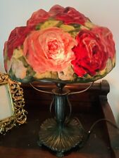 Pairpoint PUFFY Art Nouveau ANTIQUE Roses Lamp Middle Has A Hairline Crack picture