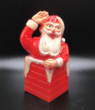 Vintage 1940 Plastic Santa Chimney Candy Container Figure Christmas Rosbro Irwin picture
