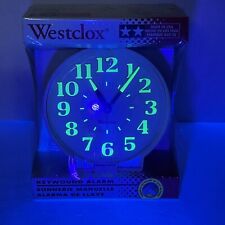 VTG NOS Westclox #15136 EZ Read Luminous Keywound Alarm Clock USA 1980's 1990's picture