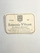 Vintage Wine Bottle Label -- Romanee St. Vivant 1966 Les Quatre Journaux Latour picture