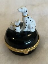 Vintage Hinged Trinket Box Takahashi Japan Porcelain Dalmatian Dog picture