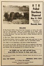 1969 AD.(XH78)~HILL TOP RANCH, DECORAH, IOWA. HTR POLLED SHORTHORN DISPERSAL picture