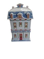 Lenox Village Christmas Cookie Jar Canister Vintage 1990 Holiday Decor picture