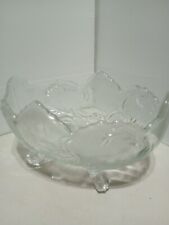 Vintage Jeanette Lombardie Clear Glass Footed Fruit Bowl picture