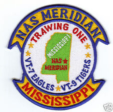 US NAVY BASE PATCH, MERIDIAN NAS MISSISSIPPI,TRAWING 1, VT-7,EAGLES VT-9, TIGERS picture