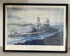 TOM FREEMAN USS ARIZONA DECEMBER 1941 FRAMED PRINT 1990 24” X 18” picture