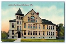 c1910 Exterior View High School Building Manitowoc Wisconsin WI Antique Postcard picture