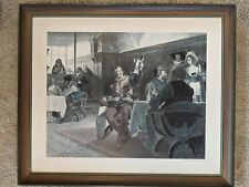 Vintage Sir John Falstaff Brewing Beer Brewiana Picture Ad bar scene Framed 1969 picture