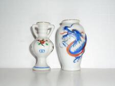 TWO MINIATURE PORCELAIN VASES MADE IN JAPAN DRAGON BUD AND FLORAL URN picture