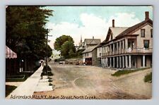 Adirondack Mts NY-New York, Main Street, North Creek, Vintage c1908 Postcard picture