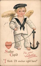 1910 Sailor Cupid Ernest Nister Antique Postcard 1c stamp Vintage Post Card picture