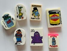 Collectable Vintage 80s Novelty Rubber Erasers 1980 MacDonalds Sesame Street picture