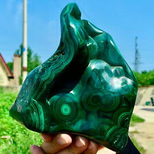 3.29LB  Natural Beauty Shiny Green BrightMalachite Fibre Crystal From China picture