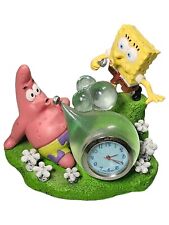 Spongebob Squarepants & Patrick Clock Mini Desk Nickelodeon 2002 Blowing Bubbles picture
