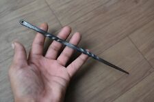 Vtg blacksmith hand forged iron twisted spike fid spiral sailing boating tool picture