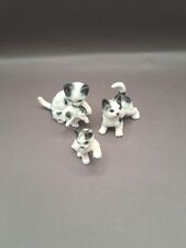 Vintage Lot Of 3 Miniature Ceramic Black And White Cats Kittens Family GUC  picture