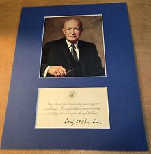 President Dwight Eisenhower Vintage 1960 Signed Thank You Card & Photo - Matted  picture