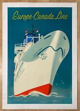 c.1955 Europe Canada Line Seven Seas Poster by Reyn Dirksen Mid-Century Modern picture