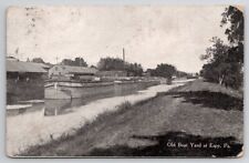 ESPY PA Old Boat Yard Pennsylvania Canal Buildings c1908 To Benton Postcard D2 picture