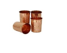 COPPER 300 ML LUXURY GLASS AYURVEDIC 4 pcs BENEFITS WATER TUMBLER CUP picture