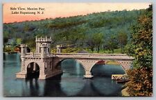 Side View Maxim Pier Lake Hopatcong Mount Arlington NJ — Antique Postcard c.1916 picture